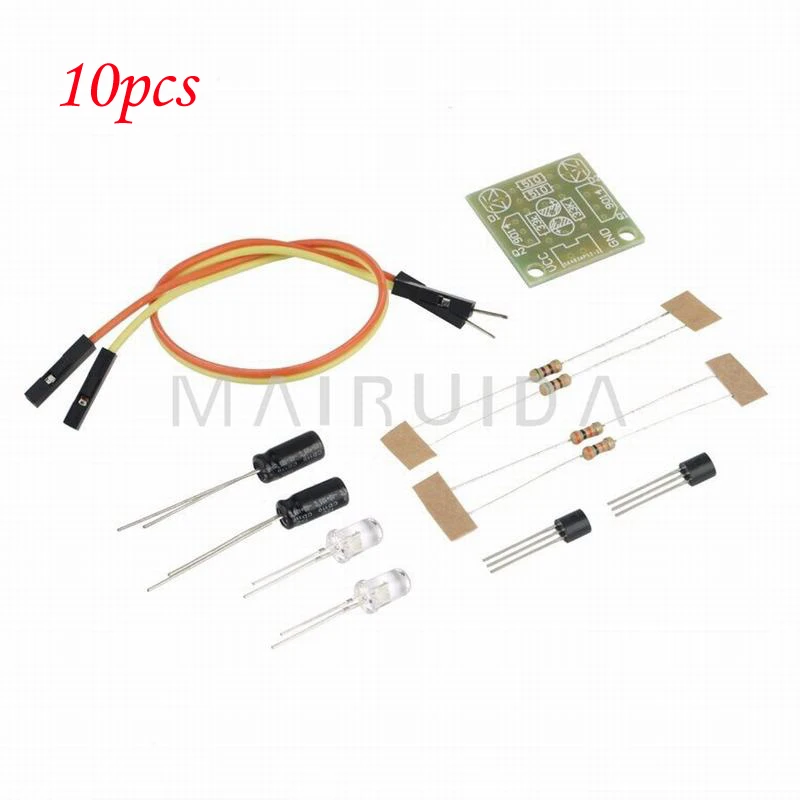 10 teile/los 5MM LED Einfachen Flash Licht Einfache Flash Schaltung DIY Kit