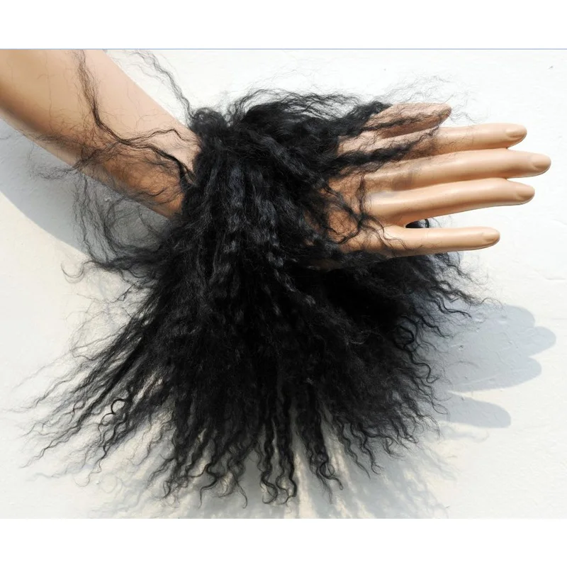 FREE SHIPPING Latest Design Custom Women Genuine Mongolian Lamb Fur Cuff Bracelets Arm Warmer CX-A-47B