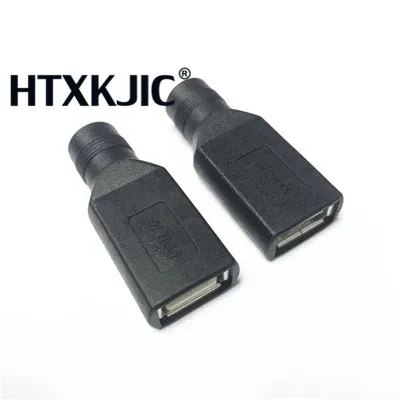 2pcs 5.5*2.1 mm female jack to USB 2.0 Female jack 5V DC Power Plugs Connector Adapter Laptop PC