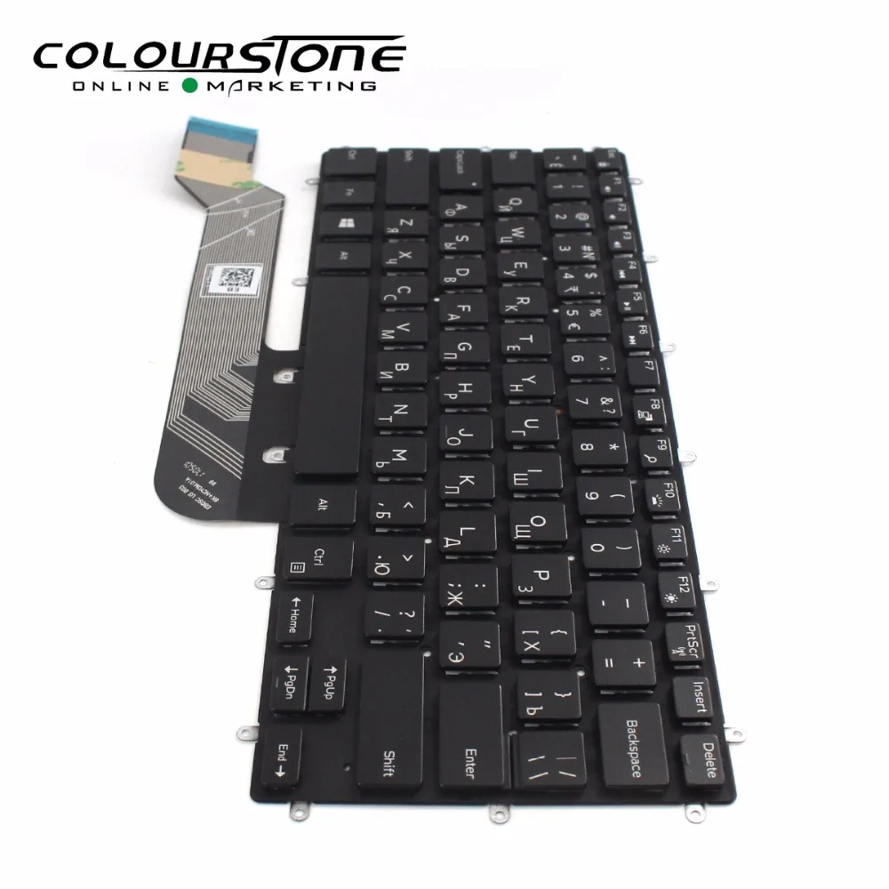 لوحة مفاتيح لأجهزة الكمبيوتر المحمول DELL INSPRION 14 14-7466 V7466 لوحة مفاتيح ذات خلفية سوداء روسيا