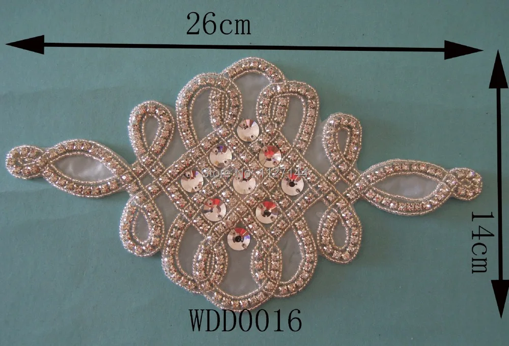 crystal beaded rhinestone applique patch for dresses iron on WDD0016