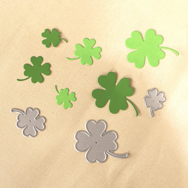 DUOFEN METAL CUTTING DIES 030265 3pcs small clover leaves embossing stencil DIY Scrapbook Paper Album 2018 new