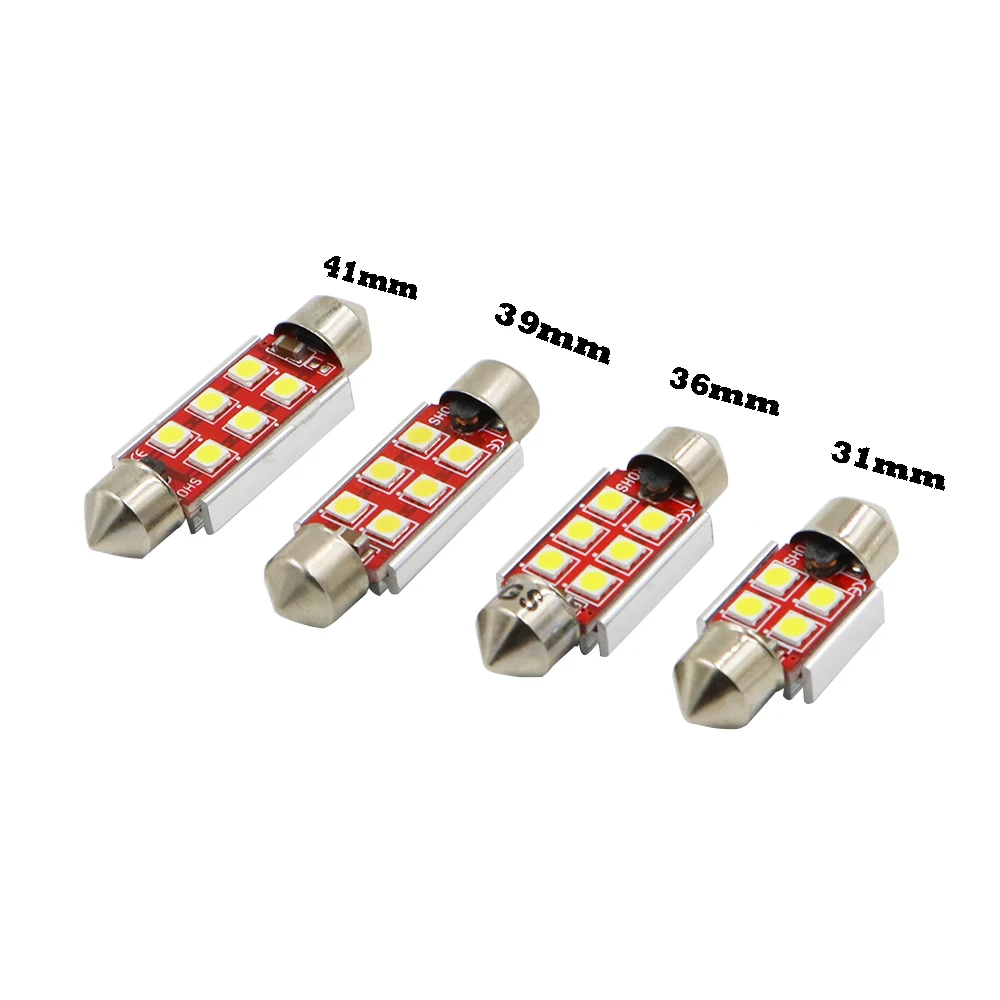 YSY 3030 4SMD 31mm 6SMD 36mm 39mm 41mm C5W C10W CANBUS Error Free Auto Festoon 3030 smd LED Car Interior Dome Lamp Reading Bulb