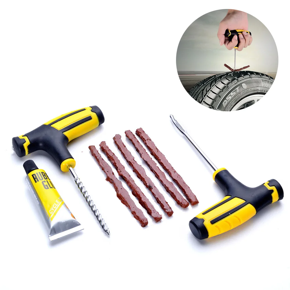 1 Set Car Tire Repair Kit Professional Car Repair Tool Car Motorcycle Tubeless Tire Tyre Puncture Plug Repair Kit Accessories