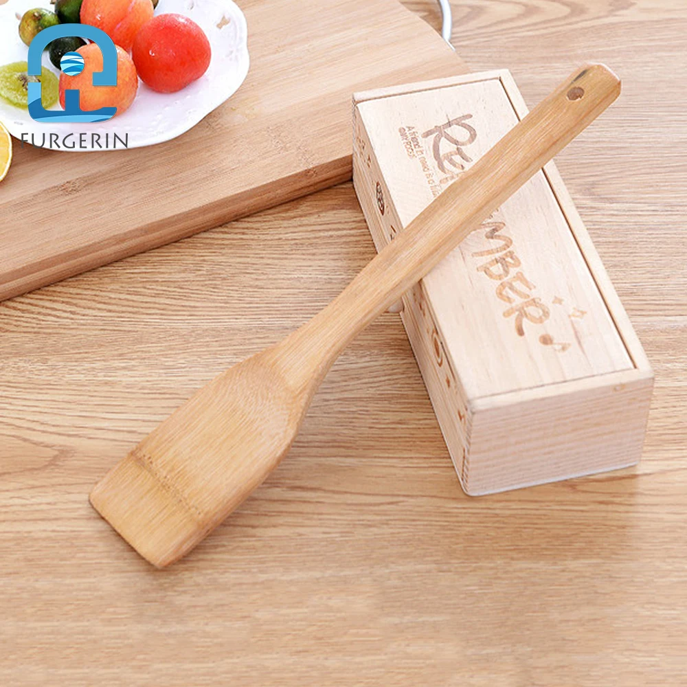 

FURGERIN-Bamboo Turner Kitchen Tool, Кухонная утварь, Деревянный шпатель, Антипригарная сковорода, Аксессуары для ресторанов