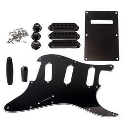 1set SSS Electric Guitar Pickguard guard Back Plate Pickup Cover Knobs Tips For St Sq Parts Guitar accessory tools ﻿