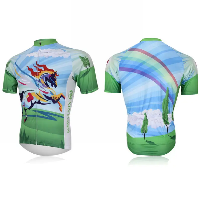 

XINTOWN Green Cycling Jersey Men bike clothing bicycle top Ropa Ciclismo maillot MTB jersey Racing Sport shirts Breathable