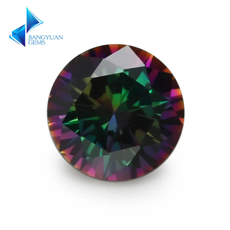 Pierres précieuses synthétiques multicolores en zircon cubique, taille 1.0 ~ 10mm, plaqué, mélange de couleurs, coupe ronde, CZ