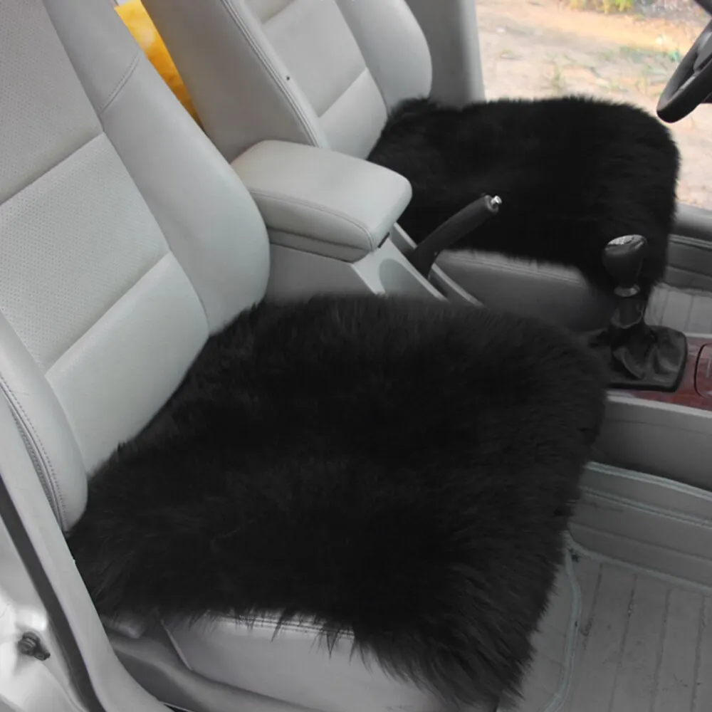 New Sheepskin Seat Cover Car Seat Wool Cushion Pad 18X18