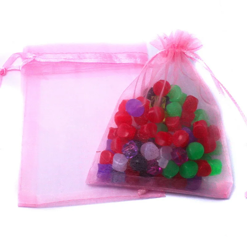 Cordão Organza Bolsas para Exibição de Jóias, Presente De Casamento, Beads Bolsas, DIY, Top Venda, 7x9, 9x12cm, 10Pcs