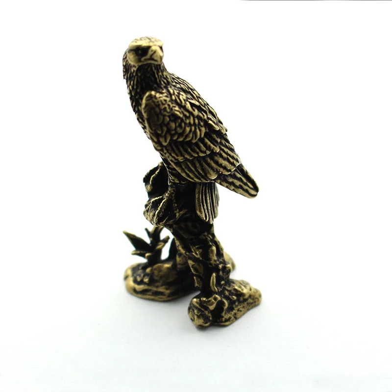 1PC EDC Brass Exhibition Grand Eagle Desktop Feng Shui Ornaments Office Decoration Tools Outdoor Camping Equipment Accessories