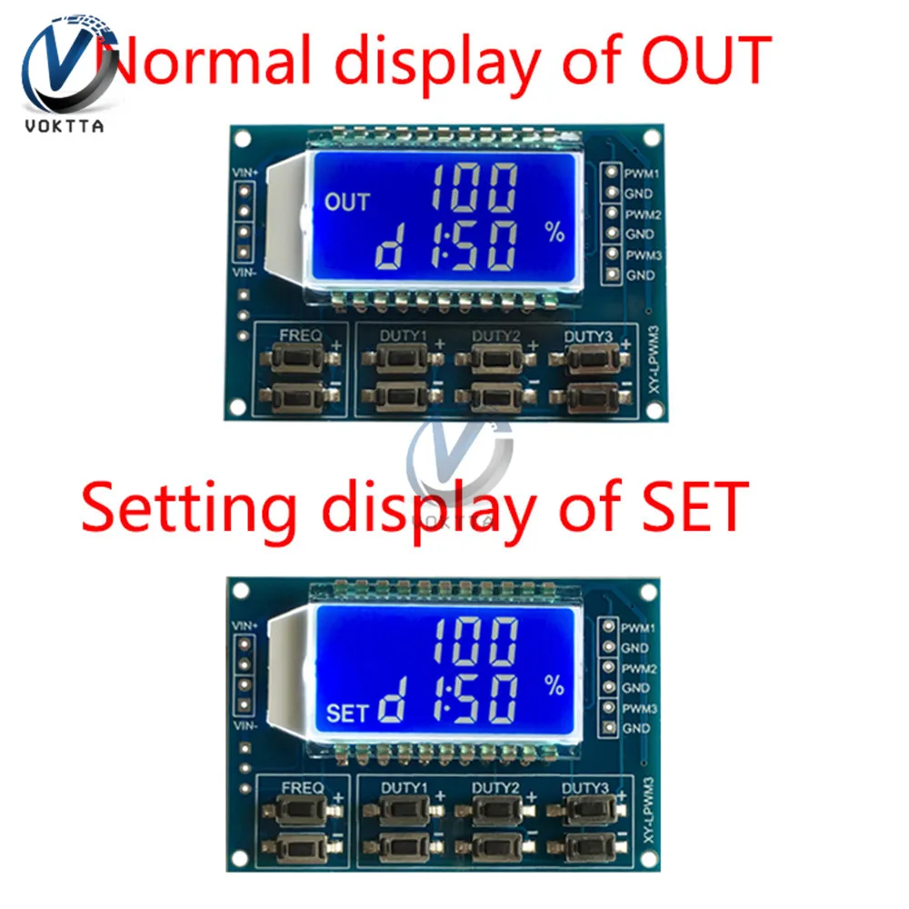 3 Way Frequency Meter Signal Generator Module 1Hz-150 KHz Duty Cycle PWM Pulse Signal Generator with LCD Display