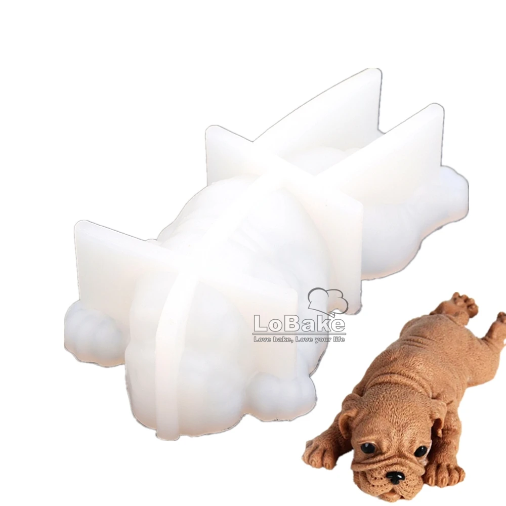 3D shar pei dog muddy puppy dirty doggy shape silicone cake mold chocolate candy fondant ice cube moulds DIY bakery supplies