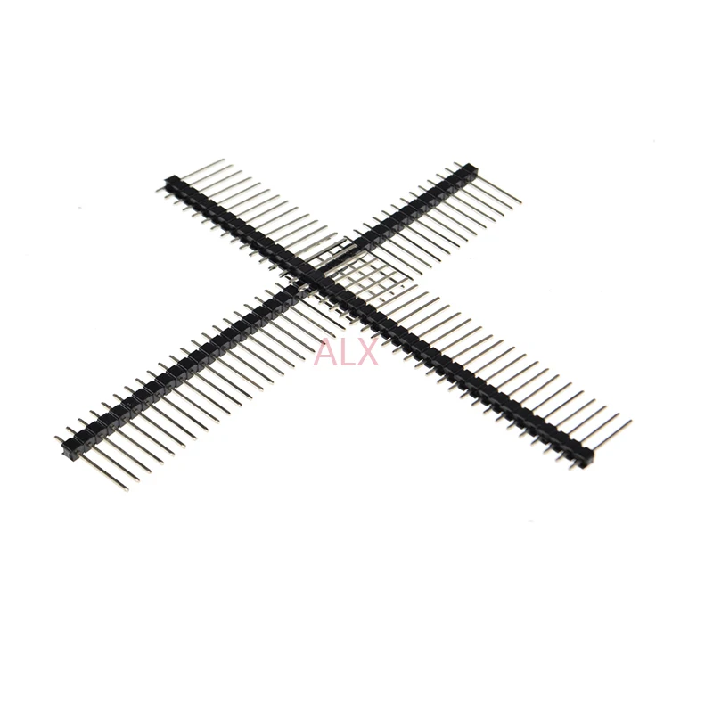 5PCS 1X40 PIN Single Row MALE 2.54MM PITCH 17MM LONG PIN Header connector Strip 1X40pin 1*40 40P 40PIN black FOR PCB BOARD