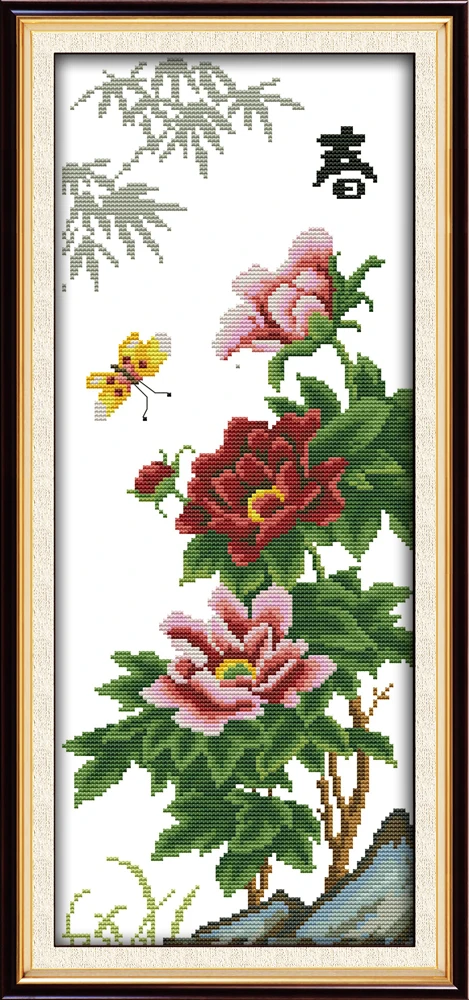 A tender spring cross stitch kit aida 14ct 11ct count printed canvas stitches embroidery DIY handmade needlework