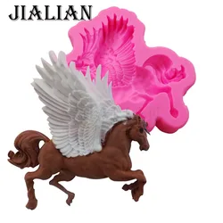 Hot Silicone Fondant Mold 3D Horse Cake decorating tools Chocolate Baking Moulds Pegasus soap Cake Mold T0682