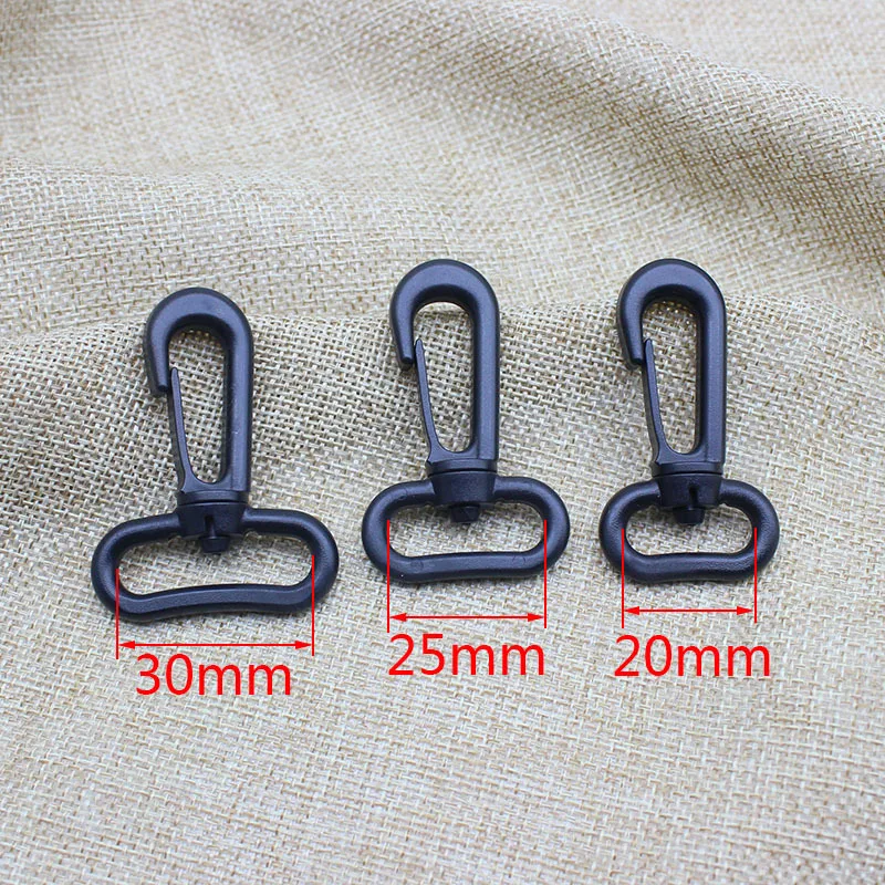 Plastic Swivel Snap Hooks For Bag Belts Straps Keychain Clasp Backpack Accessories Webbing 20mm 25mm 30mm 300 pcs/lot