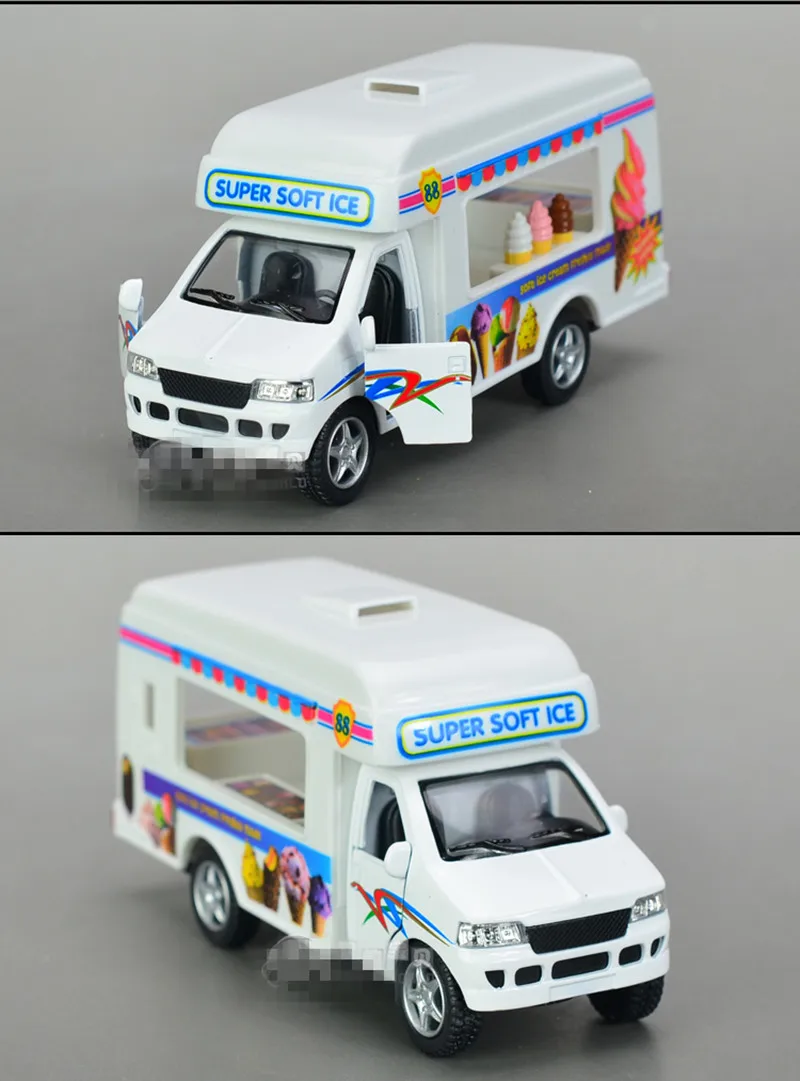 1:50 alloy toy vehicles, metal diecasts, high simulation ice cream wagons, Pull back Toy Vehicles, free shipping