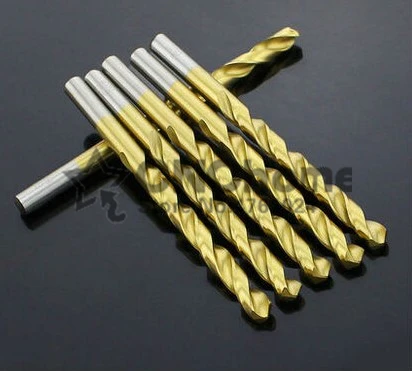 

10PCS 0.5mm-5.0mm High Speed Steel Titanium coated straight shank Twist Drill Bits for metal (1mm/1.5mm/2mm/2.5mm/3mm/4mm/5mm)