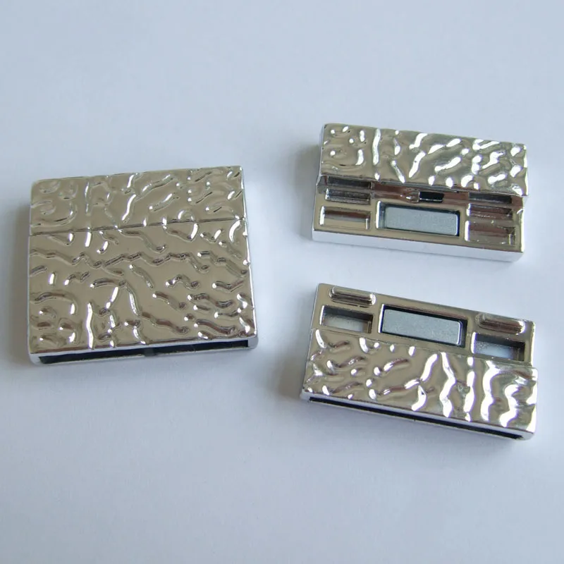 3Sets Bright/Matte Strong Magnetic Clasp Fit 25*3mm Flat Leather Cords Jewelry Fittings