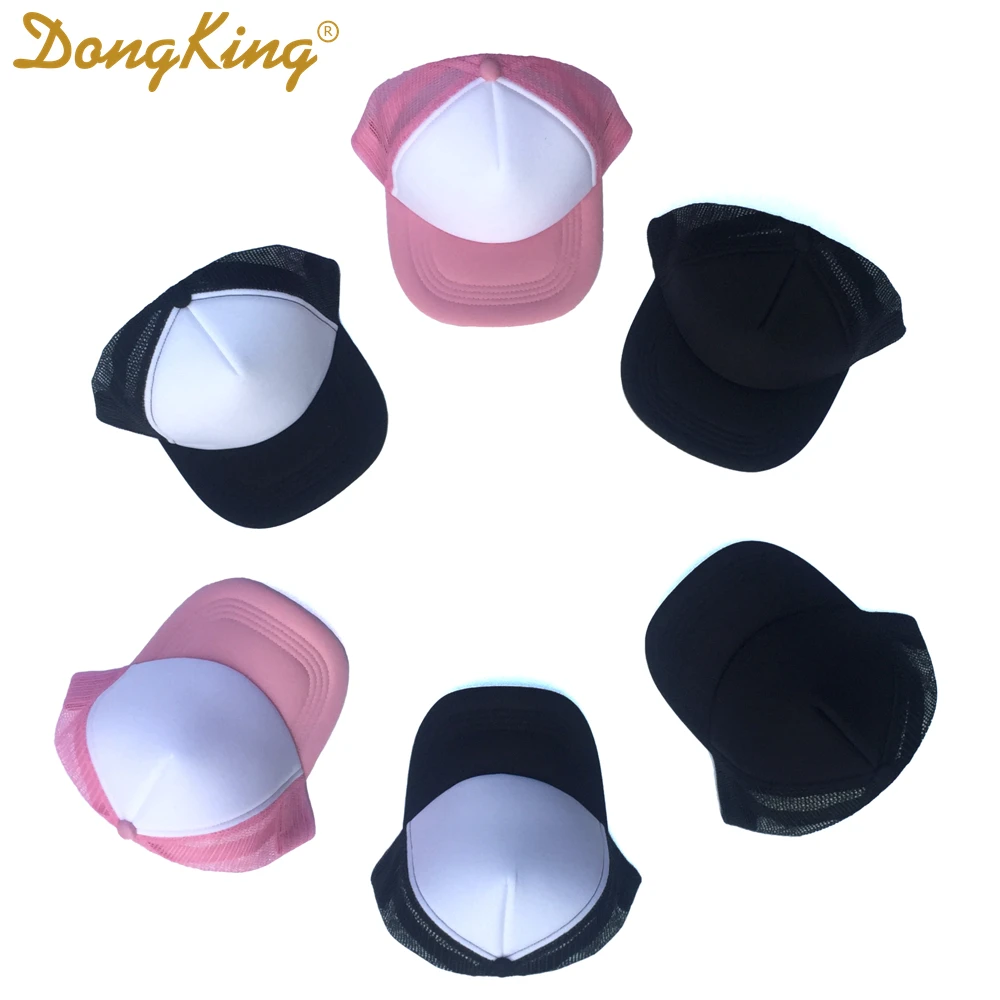 

DongKing Kids Baby Child Blank Trucker Hat Top Quality Trucker Cap Kids Meth Back Hats Flat Visor Curved Visor Sun Hat Gift