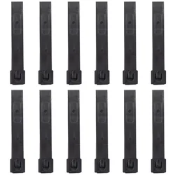 12PCS QingGear 5 Inch Long MOLLE Kydex OTW Clips Black Durable Tactical Molle System Malice Clip Strap