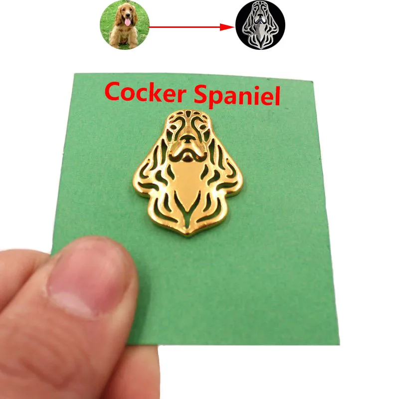 Mdogm Cocker Spaniel Dog Animal Brooches And Pins  Suit Cute Metal Funny Small Father Collar Badges Gift For Male Men B084