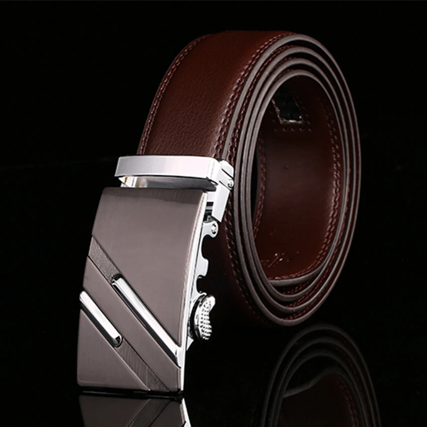 Hot Sell Belt for Men Automatic Buckle Brand New Fashion Genuine Leather Belts for Business Men High Quality Luxury for Man