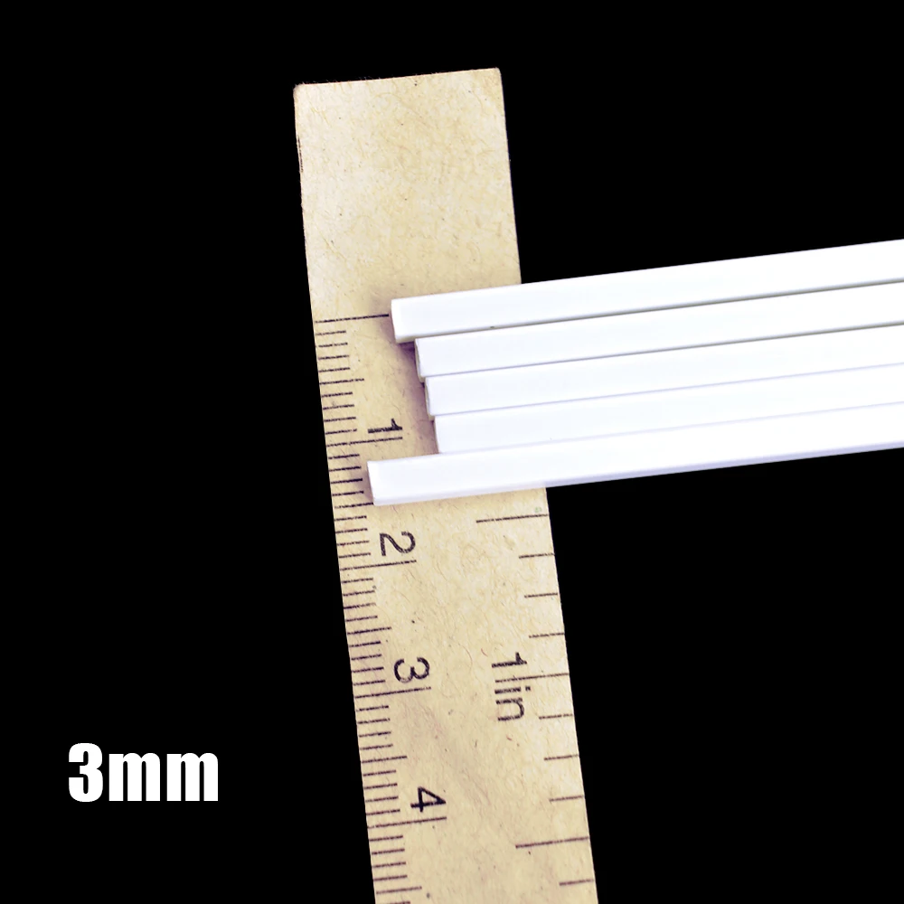 100pcs 3.0*3.0mm Square tube ABS Plastic pipe JYG-3.0 50cm length