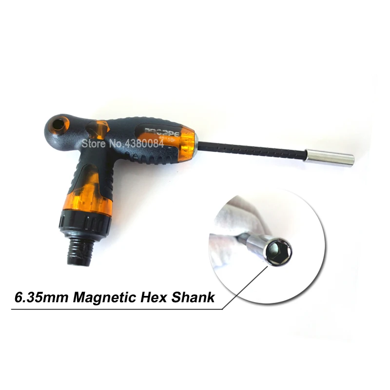 1Pc Magnetic T-Type Screwdriver Handle Adjustable Telescopic Screw Drivers Bits Ratchet Wrench Socket DIY Home Repair Hand Tools