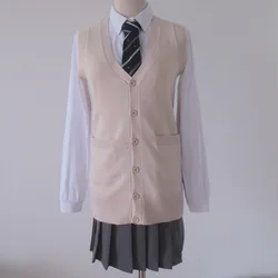 Japanese JK V-neck sleeveless cardigan vest sweater