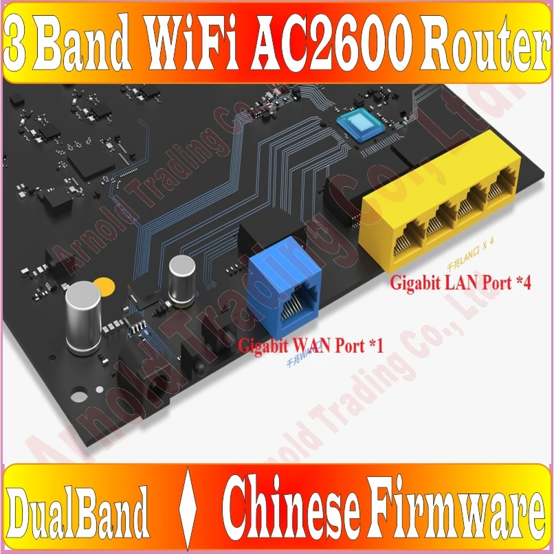 Chin-Firmware, 8 antennes TP-LINK 3 Bands Draadloze Router 802.11AC 2600 Mbps Dual Band 2.4g + 5g AC2600 Enorme WiFi, gigabit Porsts * 5