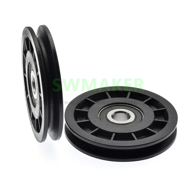 1pcs 10*66*11cm elevator accessory pulley, 6200 bearing wheel, 4mm wire rope guide wheel, rolling wheel, nylon wheel