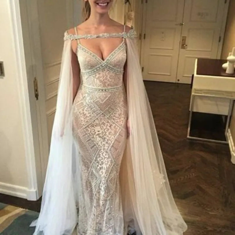 2019 Off Shoulder Lange Tulle Lace Mouwloze Bruiloft Wit Ivoor Bolero Cap Jassen Sheer Boleros Custom Made Bridal Jacket