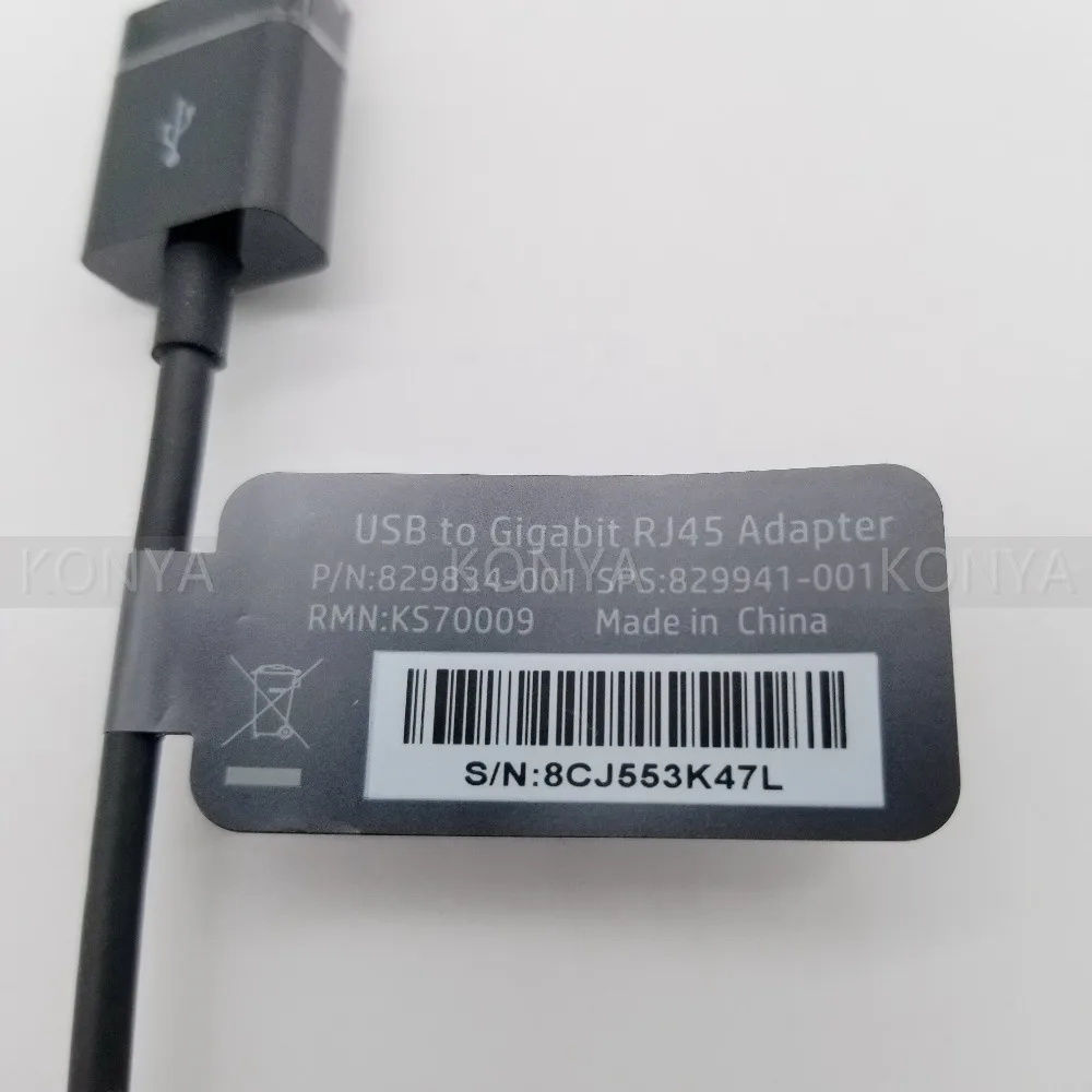 New Genuine Para HP Adaptador USB 3.0 para Gigabit RJ45 829941-001 829834-004