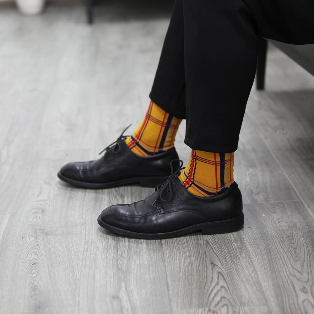 Match-Up Casual Mens Socks With The Final Design Funny Socks Gradient Fashion Designer Style Cotton (5 pairs / lot )
