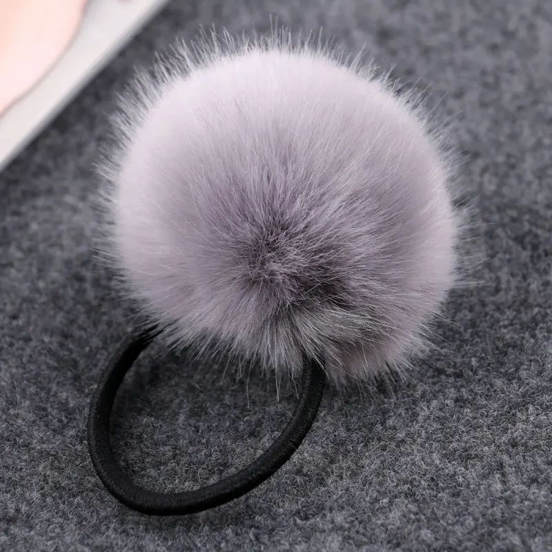 New Hot Lovely Fashion Women Girls Warm Artificial Fake Rabbit Fur Ball Girls Elastic Hair Rope Party Vacation Headdress