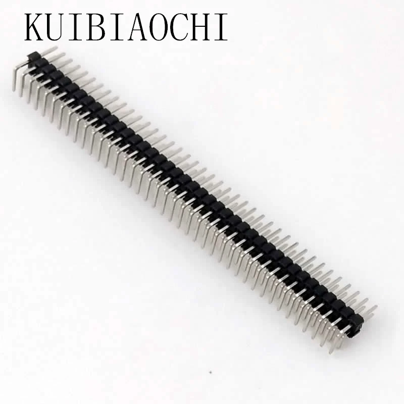 5pcs/LOT 2.54mm 2 x 40 Pin Male Double Row Right Angle Pin Header Strip pin header double row angle