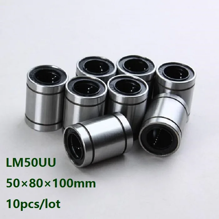 

10pcs/lot LM50UU LM50 50x80x100mm Linear motion bearings bushings for CNC router parts 50*80*100mm