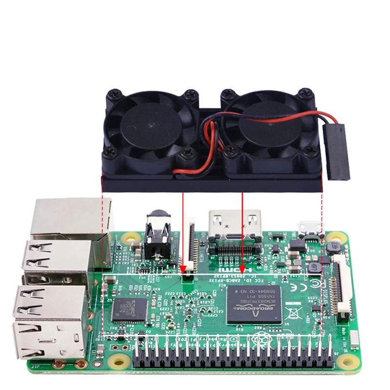 Raspberry pi 3 Model B Dual Fan Ultimate Heatsink Cooler with Double Cooling Fans for Raspberry Pi 3 Model 3B /NESPi Retroflag