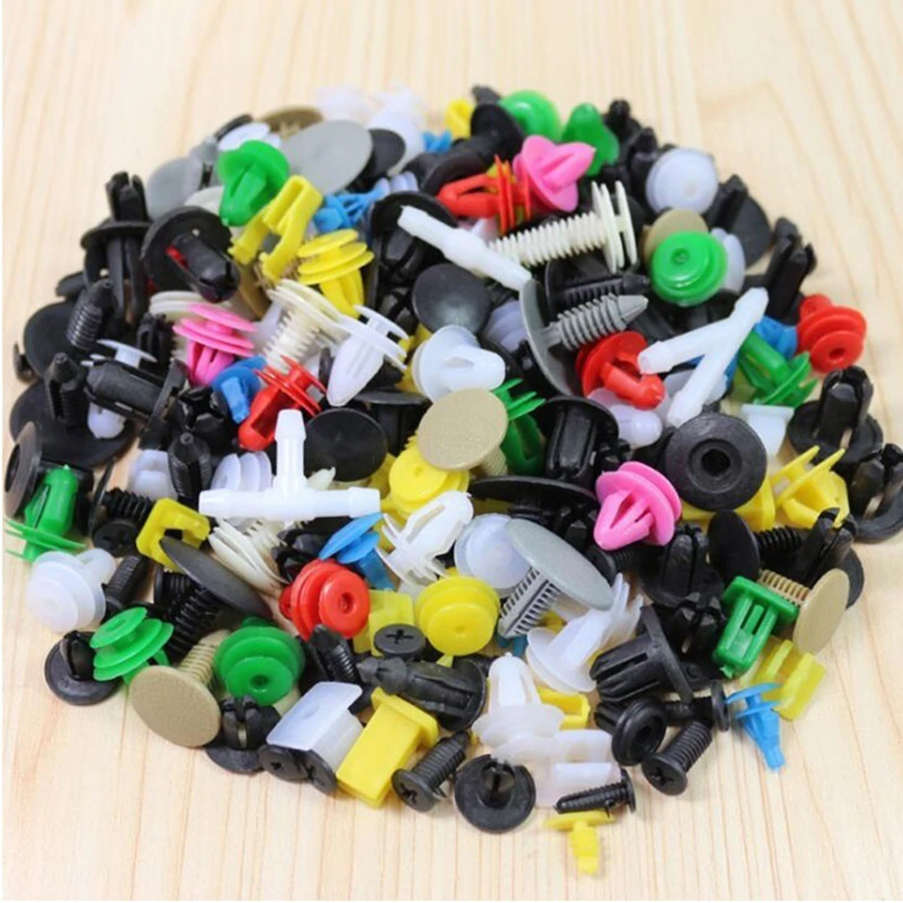 50/100/200Pcs Auto Fastener Clips Vehicle Retainer Rivet Door Panel Fender Liner Bumper Fender Trim Plastic Mixed Car Clips