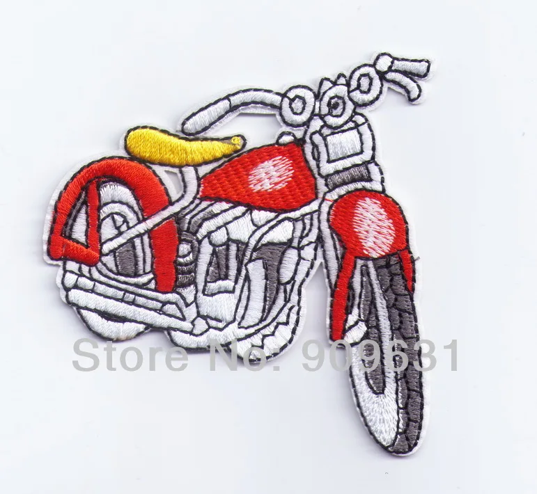 

Hot ! Free shipping ! Cool Motorcycle Moto Bike iron on applique or Sew fashion embroidery applique patches cartoon garment