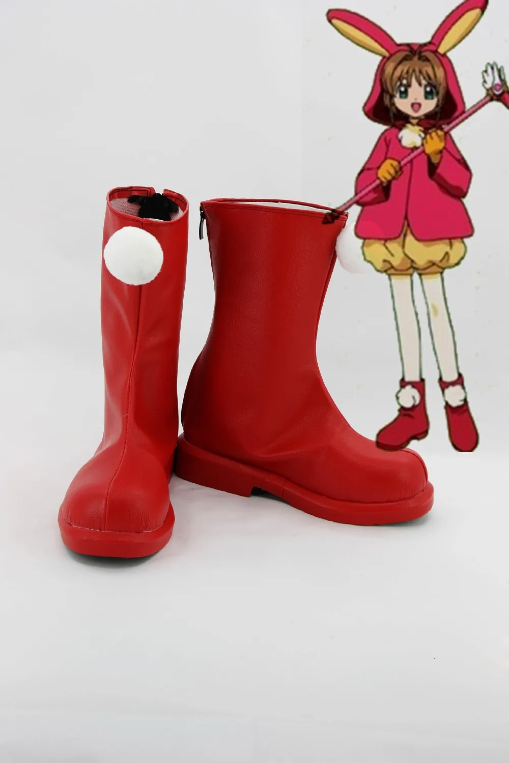 

Free shipping Custom cheap Red Sakura Shoes from Cardcaptor Sakura Cosplay Halloween