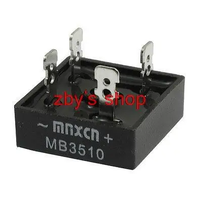 MB3510 1KV 35A Single Phase Bridge Rectifier Half-Wave Black