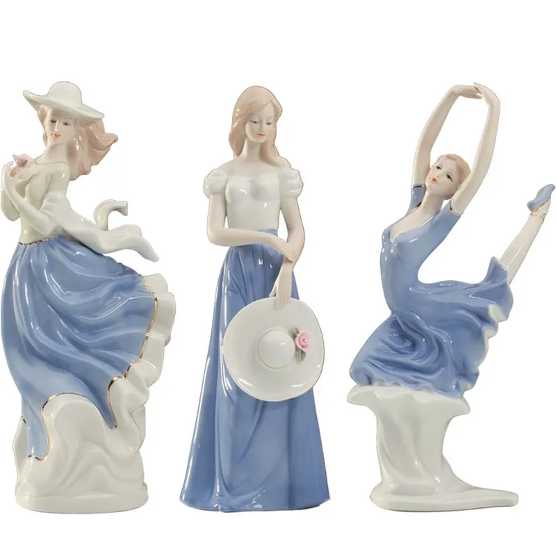 Imagem -06 - Estatueta de Beleza Cerâmica Europeia Decoração de Artesanato para Casa Senhora Ocidental Meninas Ornamento de Porcelana Presente de Casamento de Artesanato