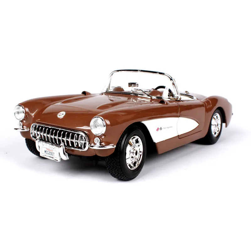 Simulation 1:18 1957 Chevrolet Corvette Metal Alloy Model Car,Collection&Gift Hood Classic Car Model Decoration,Free Shipping