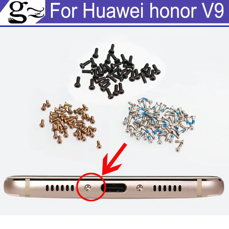 

14PCS/LOT For Huawei honor v9 Buttom Dock Screws Housing Screw nail tack For Huawei honor v 9 DUK-AL20 Mobile Phone black Colour