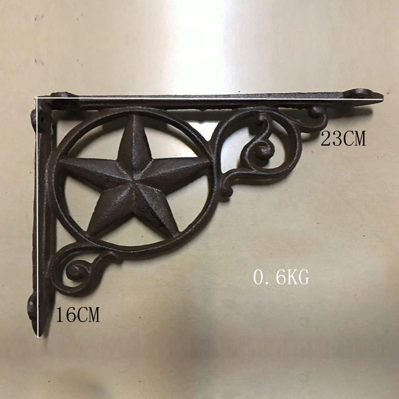 Antique Style Cast Iron Brackets Garden Braces Rustic Bracket  Display Corner Support Holder Heavy Duty Metal Shelf Brown