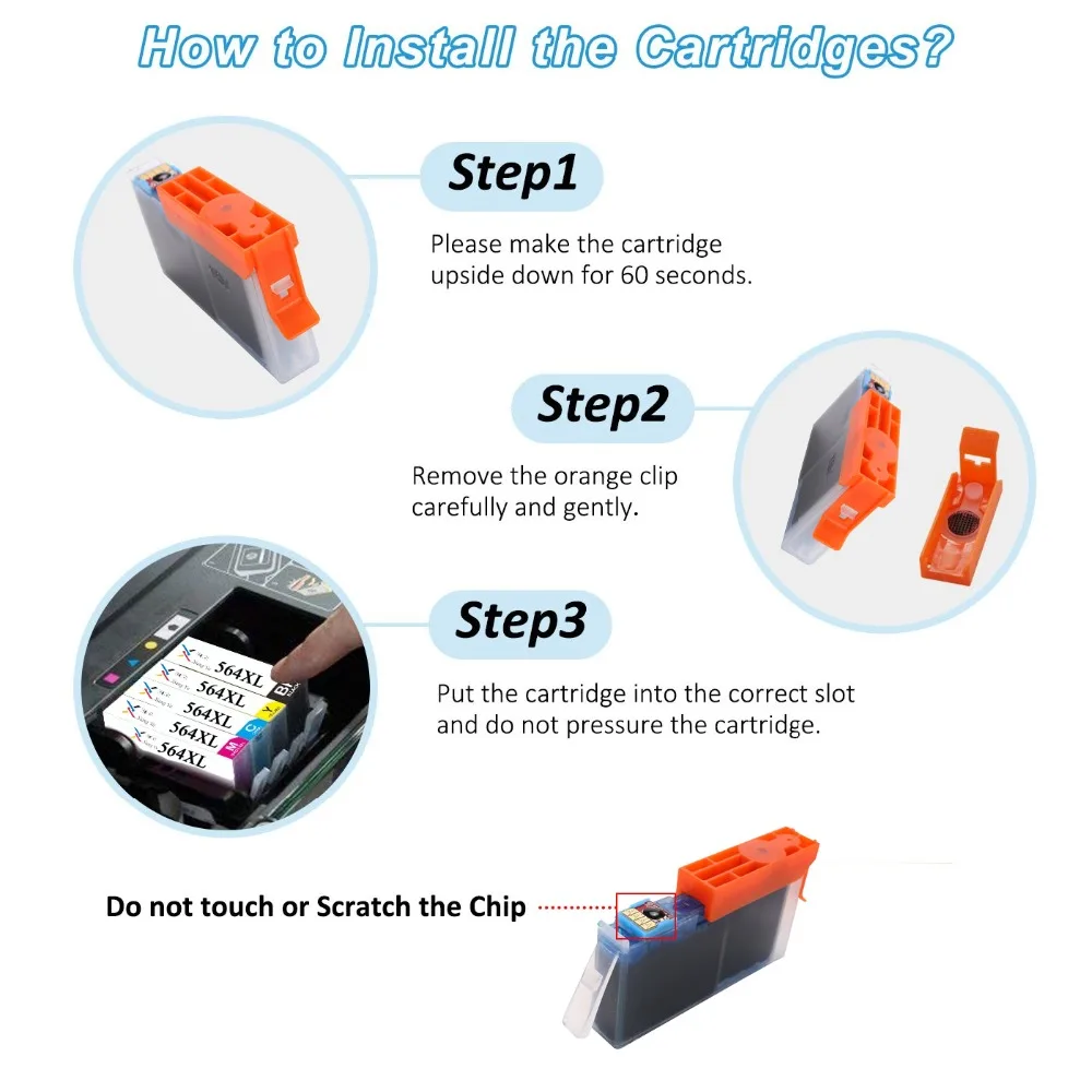 for HP 364XL Ink Cartridge Replacement Pack for Photosmart B8550 B8553 B8558 C6380 C6383 C5324 C5383 C5380 C6324 C5390 C5393