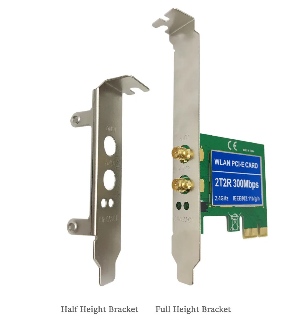 2 Antenna PCI-E 300Mbps 300M 802.11b/g/n Wireless WiFi Card Adapter for Desktop
